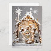 冬のワンダーランド:キャビンの家族 シーズンカード (正面/裏面)