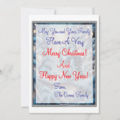 冬のワンダーランド・クリスマスの美しいフクロウ シーズンカード (裏面)