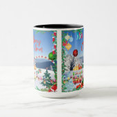 冬のワンダーランド:クリスマスマグカップのコーヒー マグカップ (中央)