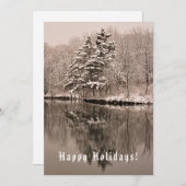 冬のワンダーランド – セピアクリスマス シーズンカード (正面/裏面)