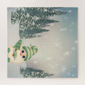 冬のワンダーランド,ノーム,モミの木,森,雪 ジグソーパズル (横)