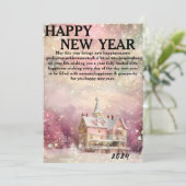 冬のワンダーランド – ピンクと白の居心地の良い家» シーズンカード (スタンド正面)