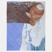 冬のワンダーランド…ブラル…バニーフリースブランケット フリースブランケット (正面)