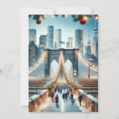 冬のワンダーランド。ブルックリンブリッジ – ニューヨーク シーズンカード (正面)