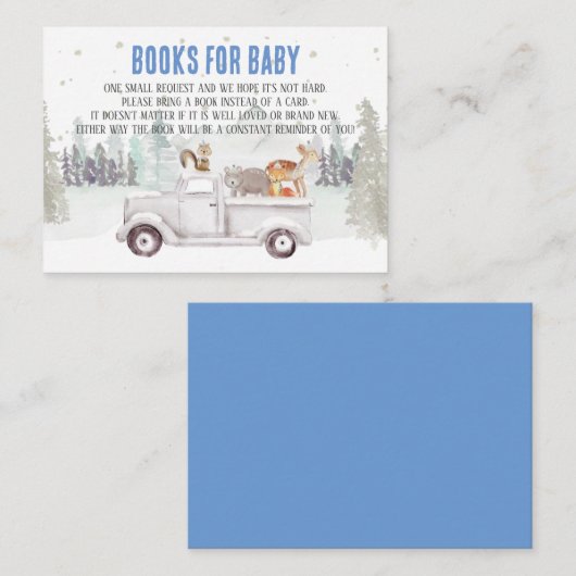 冬のワンダーランド、ベビーのための本。本を持ってくる エンクロージャーカード (正面/裏面)