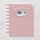 冬のワンダーランド・ペンギンのピンクの願い事ベビー (正面/裏面)