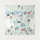 冬のワンダーランド:ホッキョクグマのクリスマス タペストリー (正面)