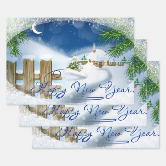 冬のワンダーランド ラッピングペーパーシート (セット)