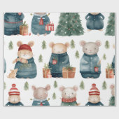 冬のワンダーランド：ヴィンテージセーターのネズミ» ラッピングペーパー (フラット)