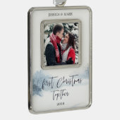 冬のワンダーランド | 写真パーソナライズされたオーナメント シルバープレートフレームオーナメント (右)