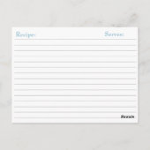 冬のワンダーランド、参加ハートレシピカード ポストカード (裏面)