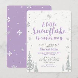 冬のワンダーランド、女の子ベビーシャワー 招待状