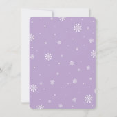 冬のワンダーランド、女の子ベビーシャワー 招待状 (裏面)