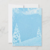 冬のワンダーランド、松の木のリハーサルディナー 招待状 (裏面)