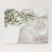 冬のワンダーランド、松の木、雪 ジグソーパズル (横)