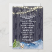 冬のワンダーランド |水彩リハーサルディナー 招待状 (正面)