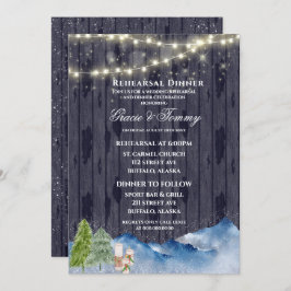 冬のワンダーランド |水彩リハーサルディナー 招待状