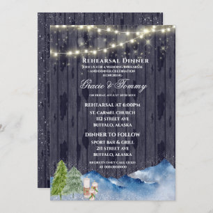 冬のワンダーランド  水彩リハーサルディナー 招待状