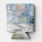 冬のワンダーランド：水彩風景 缶クーラー (裏面)