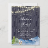 冬のワンダーランド |絵を描結婚式招待状 (正面)