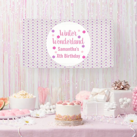 冬のワンダーランド 誕生日 横断幕 (パーティー)