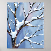 冬のワンダーランド 雪に覆われた木の枝の絵画 ポスター (正面)