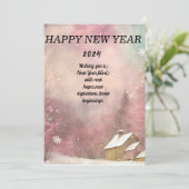 「冬のワンダーランド：雪のキスをした年賀状 シーズンカード (スタンド正面)