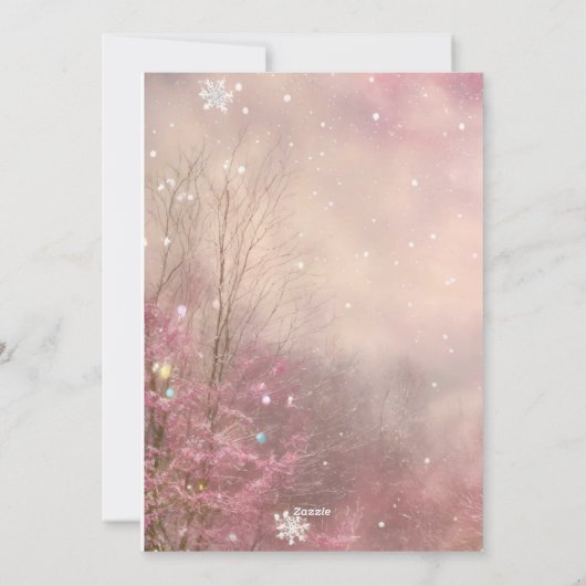 「冬のワンダーランド：雪のキスをした年賀状 シーズンカード (裏面)