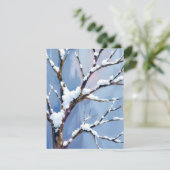 冬のワンダーランド 雪の木の枝の絵 シーズンカード (スタンド正面)