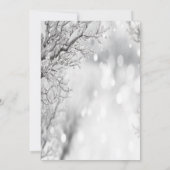 冬のワンダーランド、雪の結晶の結婚式延期通知 セーブザデート (裏面)