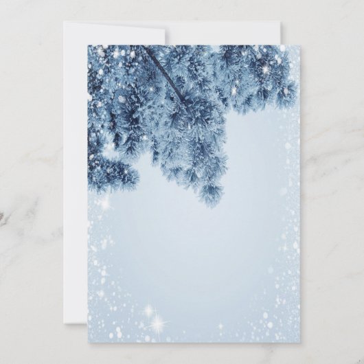 冬のワンダーランド,雪,雪の結晶キンセアニラ 招待状 (裏面)