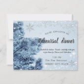 冬のワンダーランド、雪、雪片リハーサルディナー 招待状 (正面)