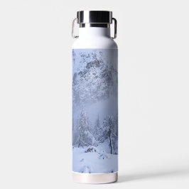 冬のワンダーランド、霧、トウヒの森と山 ウォーターボトル