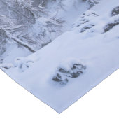 冬のワンダーランド、霧、トウヒの森と山 ショートテーブルランナー (コーナー)