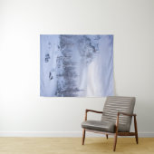 冬のワンダーランド、霧、トウヒの森と山 タペストリー (インサイチュ(横))