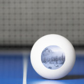 冬のワンダーランド、霧、トウヒの森と山 卓球ボール (ネット)