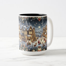 冬のワンダーランドSips：居心地の良いクリスマス魔法マグカップ ツートーンマグカップ