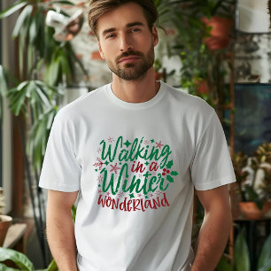 冬のワンダーランドTシャツの歩く Tシャツ