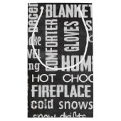 冬のワードアート スモールペーパーバッグ (裏面)