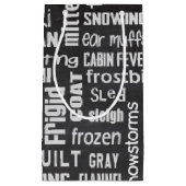 冬のワードアート スモールペーパーバッグ (正面)