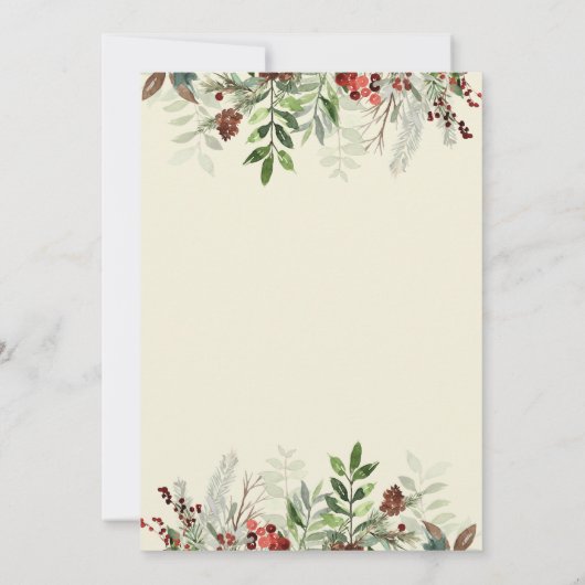 冬のヴィンテージのクリスマス結婚バーガンディのフライヤー 招待状 (裏面)