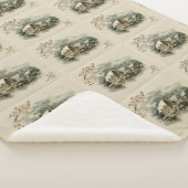 冬のヴィンテージの町 シェルパブランケット (3/4)