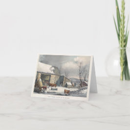 冬のヴィンテージクリスマスカードFARMYARD (1861) シーズンカード