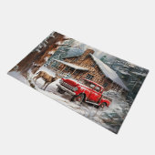 冬のヴィンテージトラックの荷姿 ドアマット (アングル)