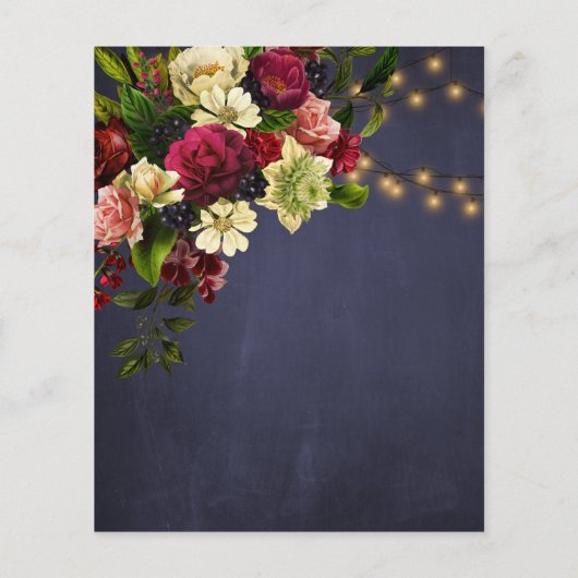 冬のヴィンテージフローラエレガントな結婚式の招待状 (裏面)