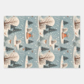 冬のヴィンテージブルーセット3 ラッピングペーパーシート (正面)