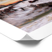 冬のヴィンテージリトグラフポスター ポスター (角)