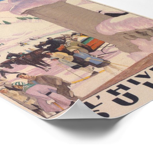 冬のヴィンテージ旅行ポスターのスイス ポスター (角)