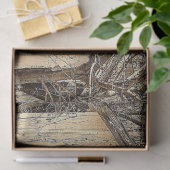 冬のヴィンテージ納屋と木の切り離し 薄葉紙 (ギフト)