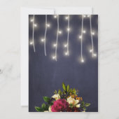 冬のヴィンテージ花柄 赤 ネイビー ホリデー オープンハウス 招待状 (裏面)